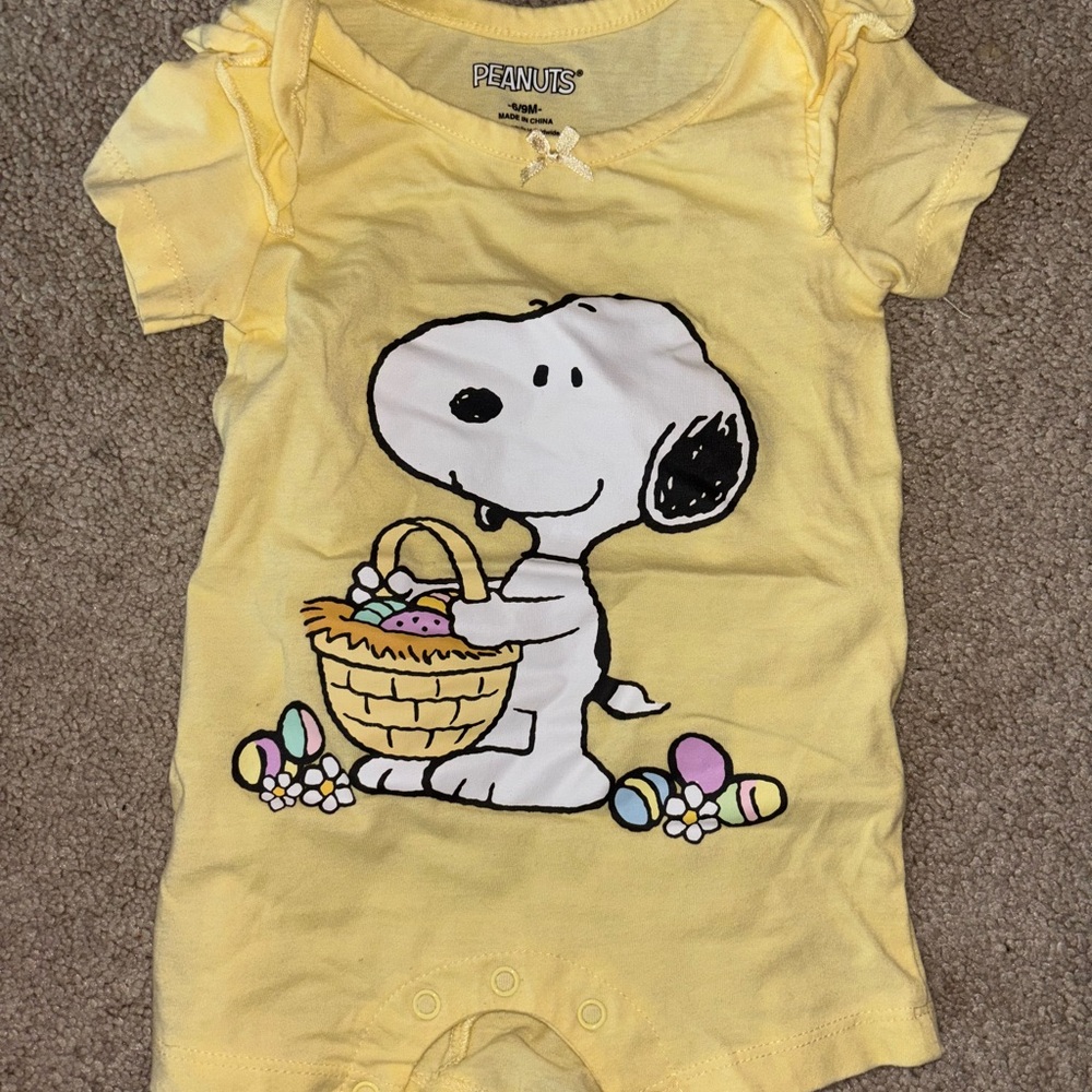 Peanuts Snoopy Yellow Baby Onesie